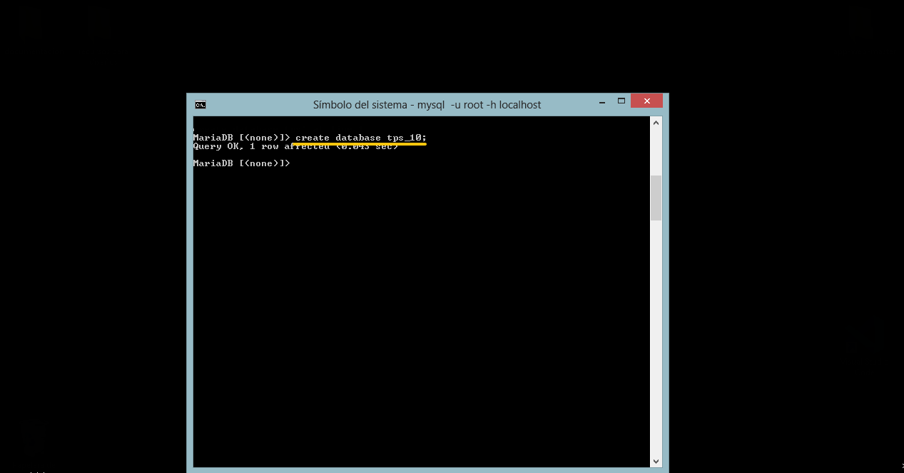creando una base de datos