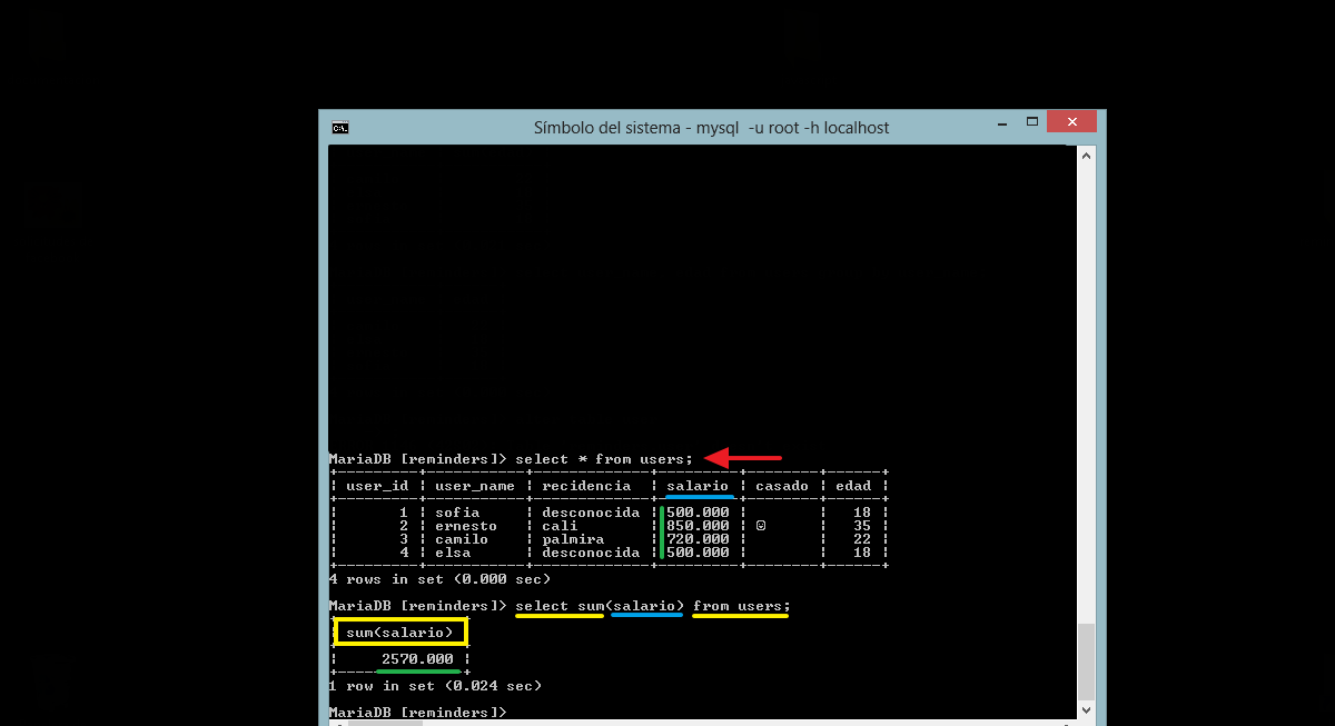calcular el valor total de un campo