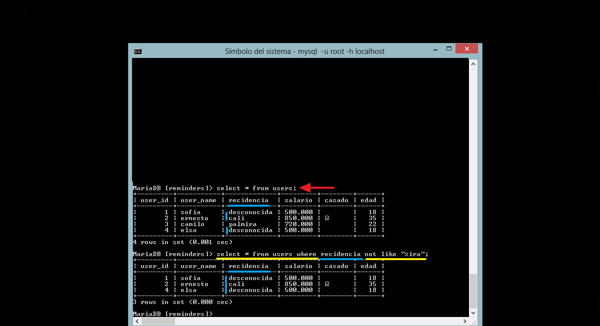 valores que no finalicen en