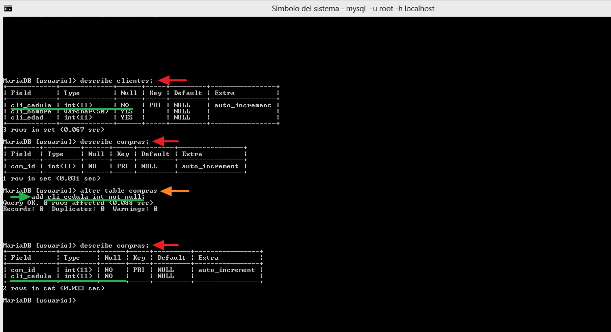 creando el campo para la llave foranea