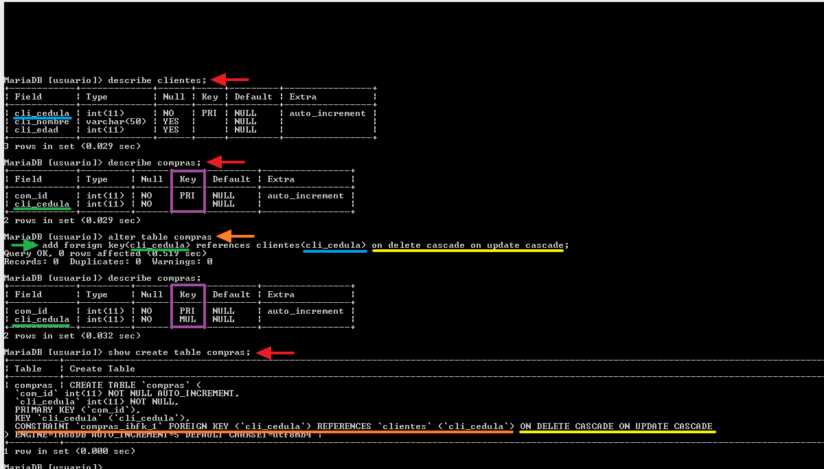asignando la llave foranea al campo creado