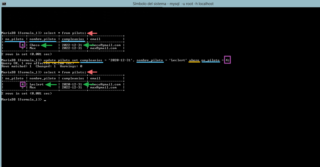 actualizando uno o varios valores de un campo